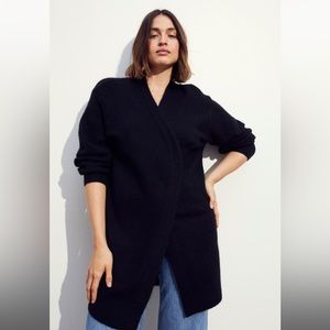 H & M Black Long Cárdigan